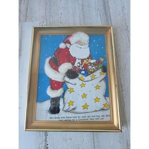 Vintage 3D Santa‎ picture frame hanging Xmas decor bag unique